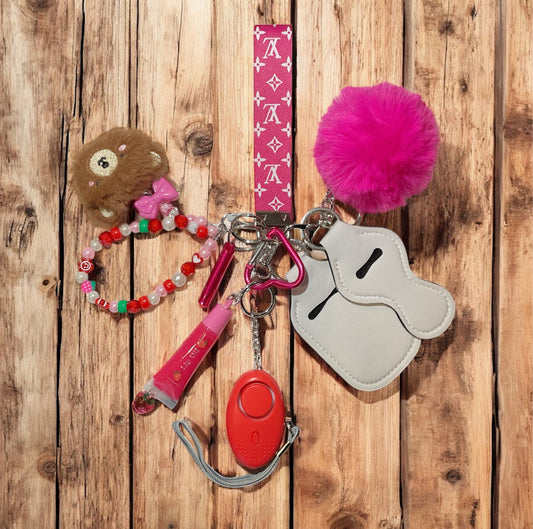 Teenagers safety keychain pink
