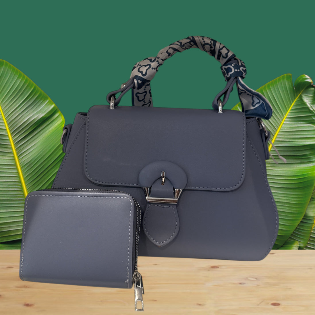 Blue matching wallet, and Crossbody