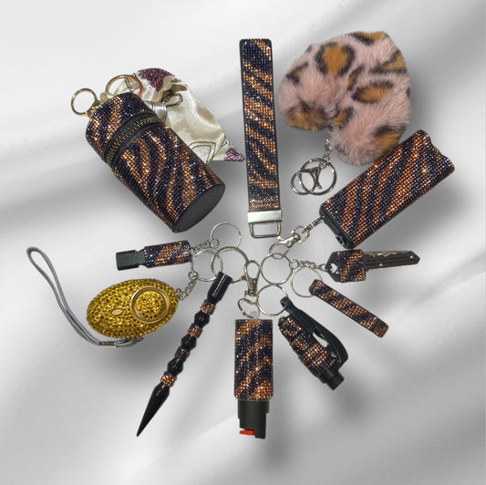 Cheetah print safety keychain 