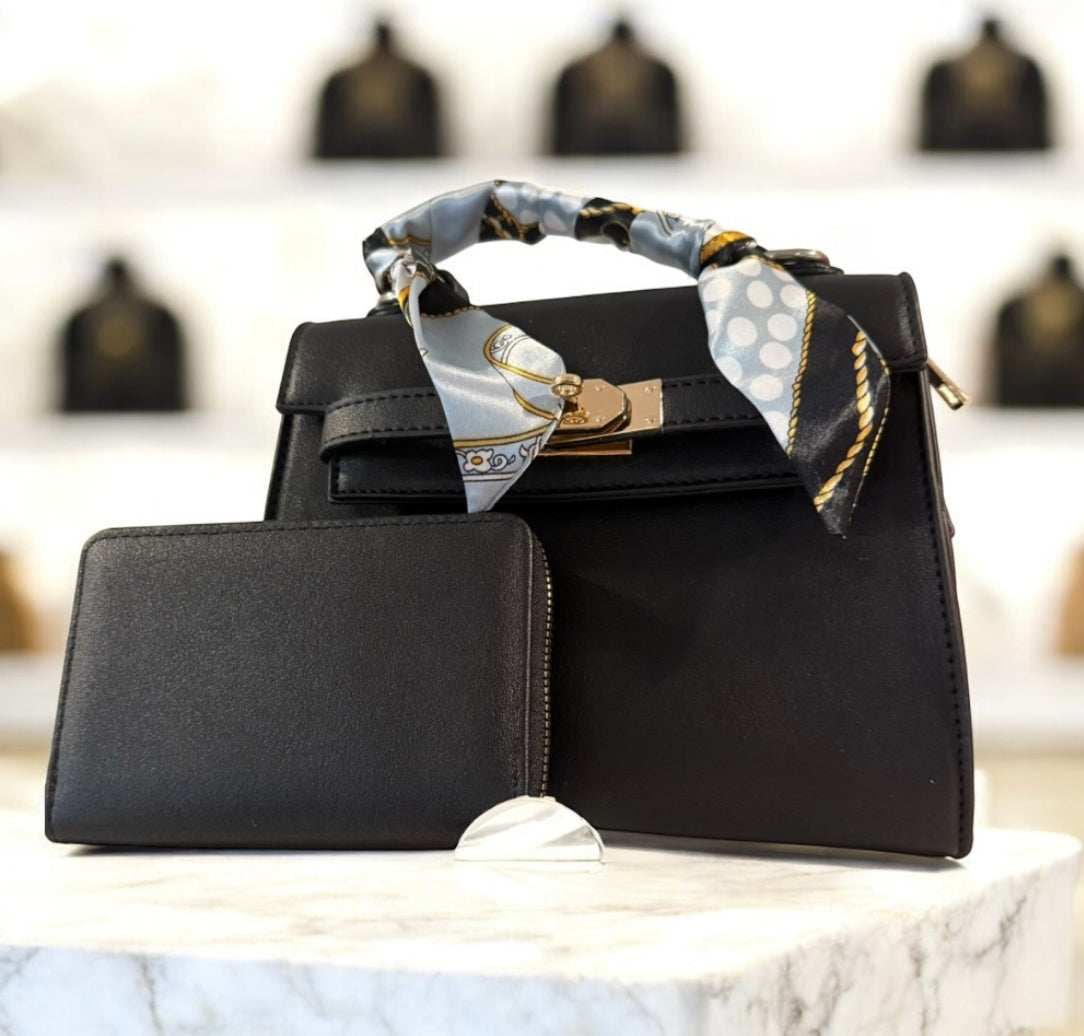 Black purse with strap and crossbody