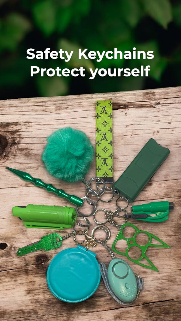Green LV Safety Keychain set