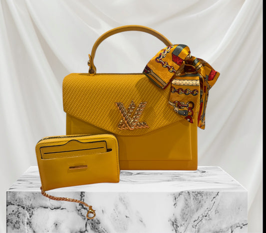 2 pc Lv yellow purse