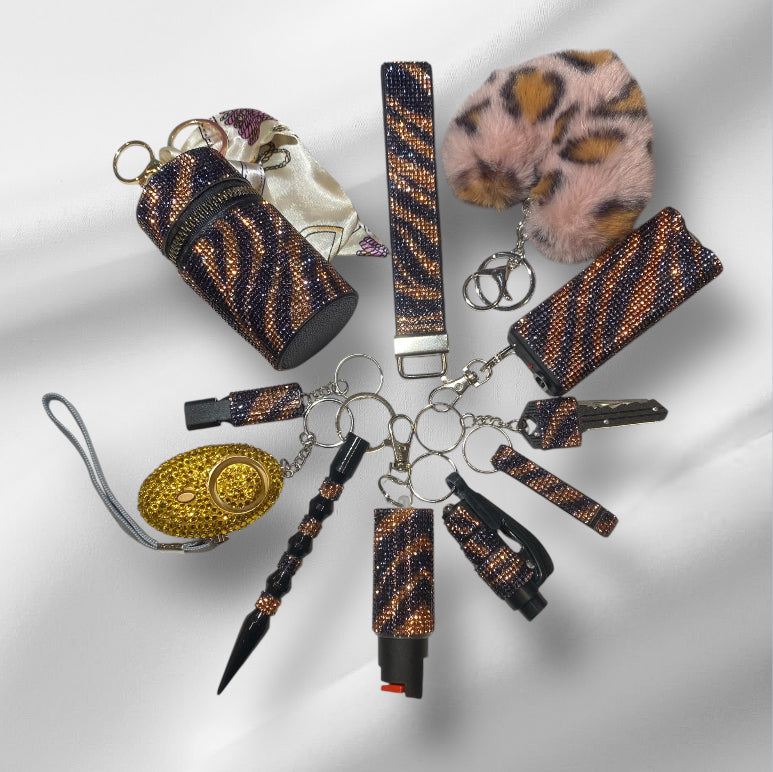 Cheetah print safety keychain ￼