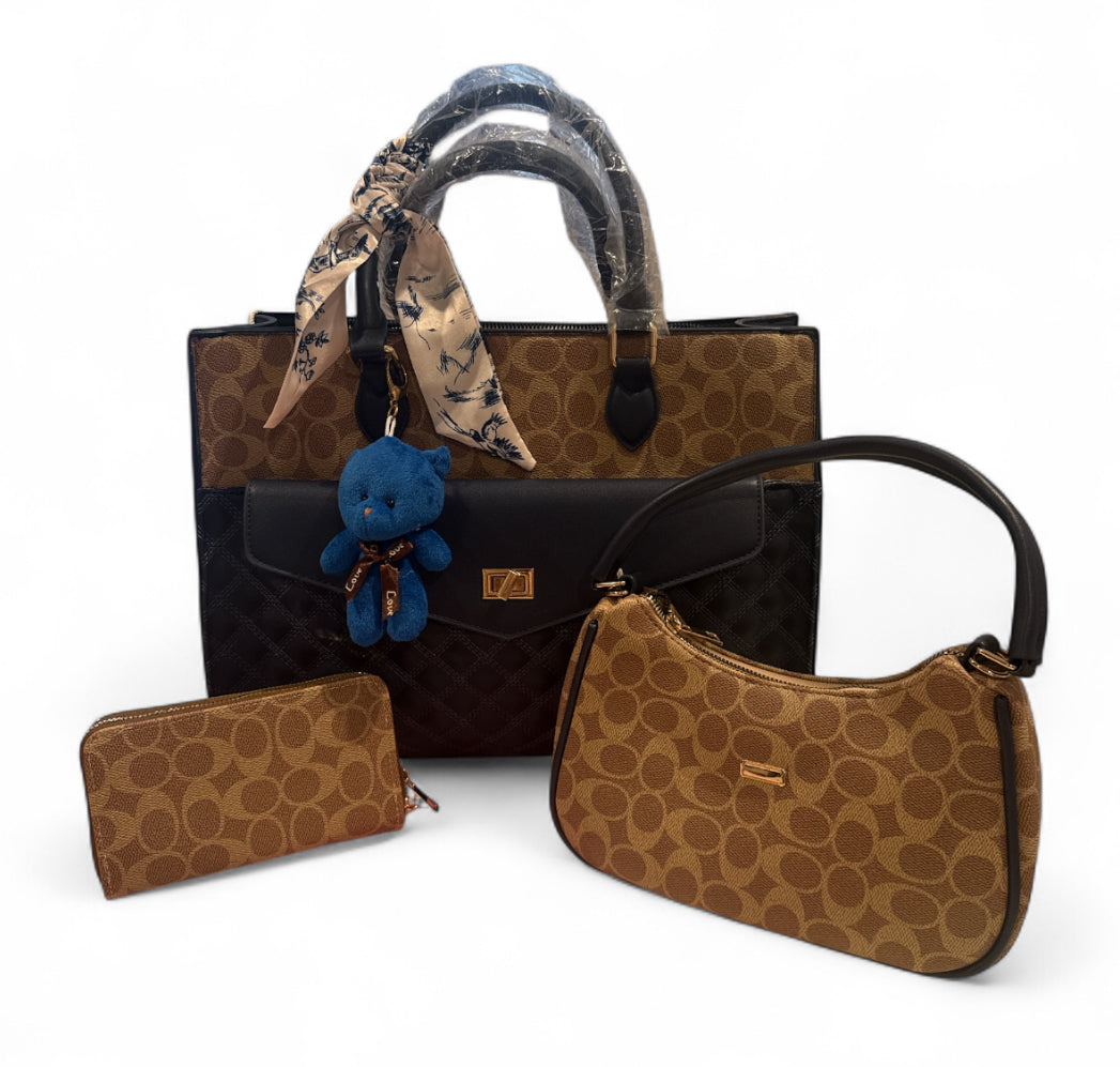 Three piece coach set includes wallet, Crossbody and mini purse