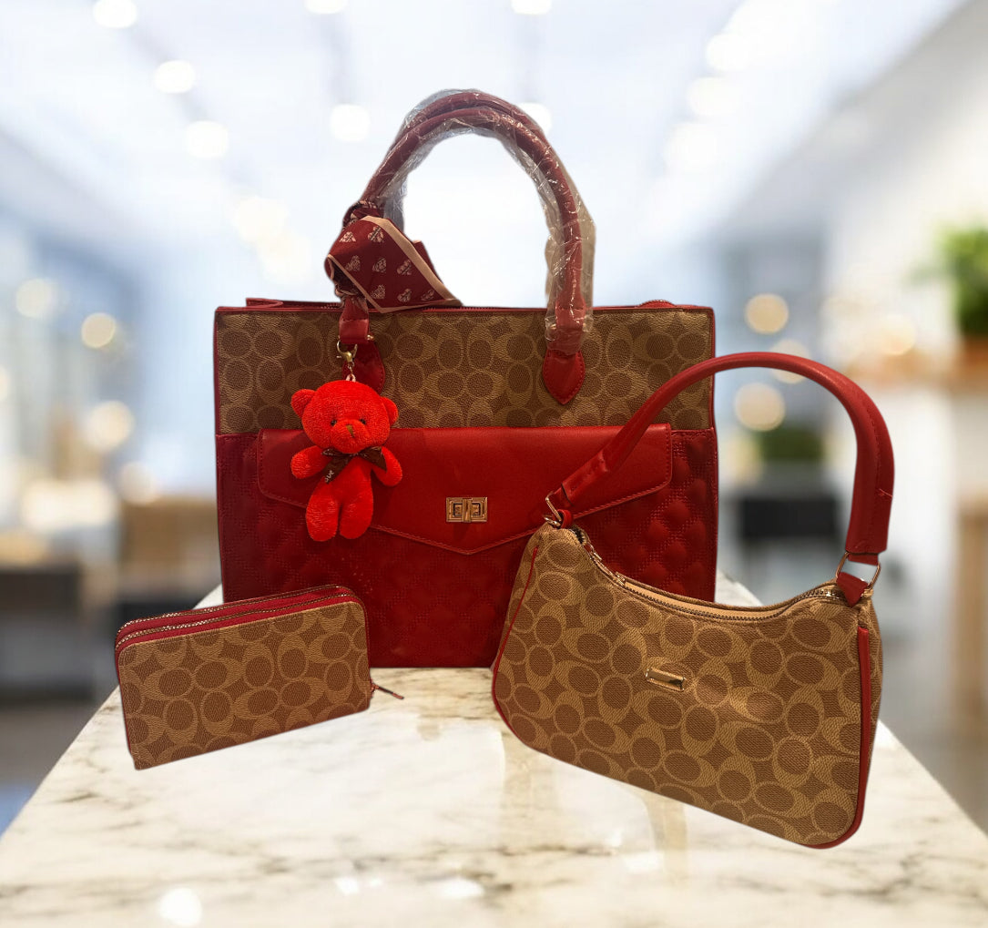 Three piece coach set includes wallet, Crossbody and mini purse