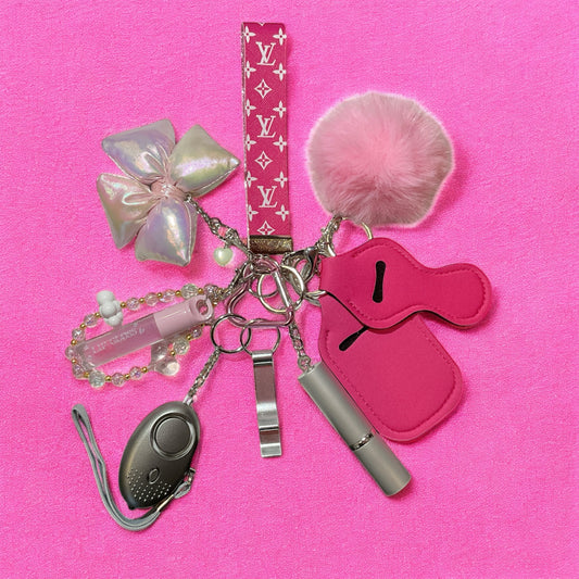 Teenager pink LV Keychain