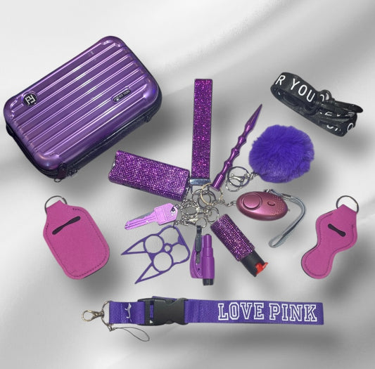 Purple rhinestone keychain